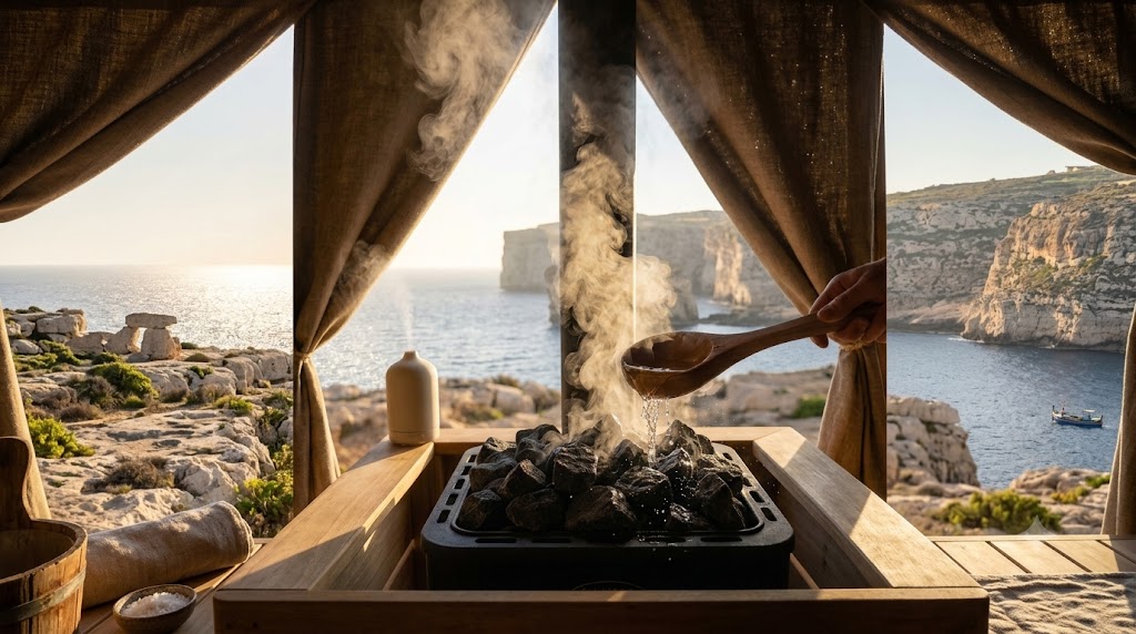 Löyly water steam on sauna stones